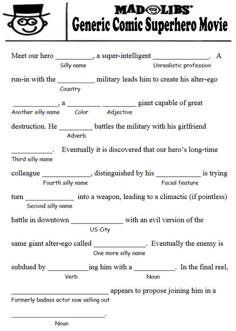 Funny Printable Mad Libs For Adults Pdf