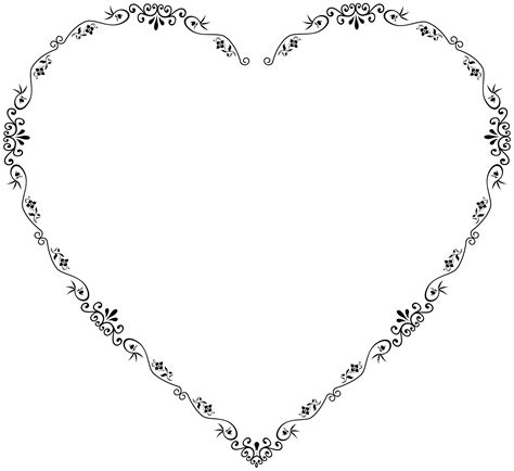 Floral Outlined Heart Clip Art Image Clipsafari
