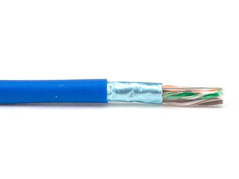 Cat5e Shielded Network Cable Solid Stp Blue Riser Cmr Pvc 1000