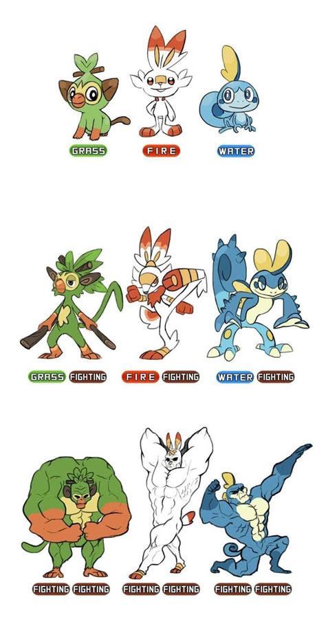 The Pokemon Characters Are All Different Colors And Sizes
