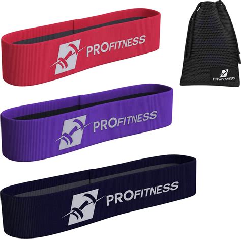 Profitness Hip Resistance Bands Set Of 3 For Legs And Butt Fabric Non Slip