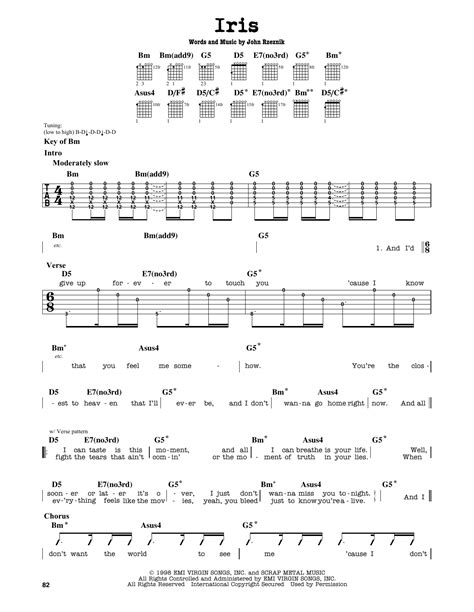 Auto playing instrument directly plays the instrument for you. Iris by Goo Goo Dolls - Guitar Lead Sheet - Guitar Instructor