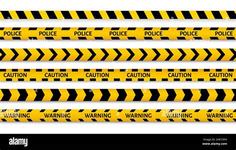 Caution Police Line Danger Black And Yellow Stripe Border Vector
