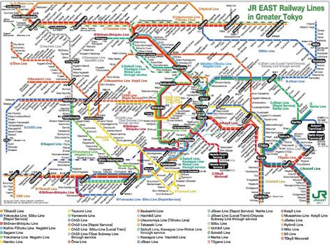 Jr Rail Map Tokyo Jr Rail Tokyo Map Kantō Japan