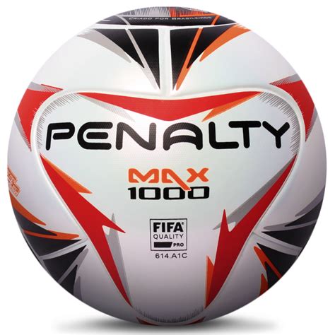 Bola Futsal Penalty Max 1000 X 541591 1170 - Branco/Preto/Laranja gambar png