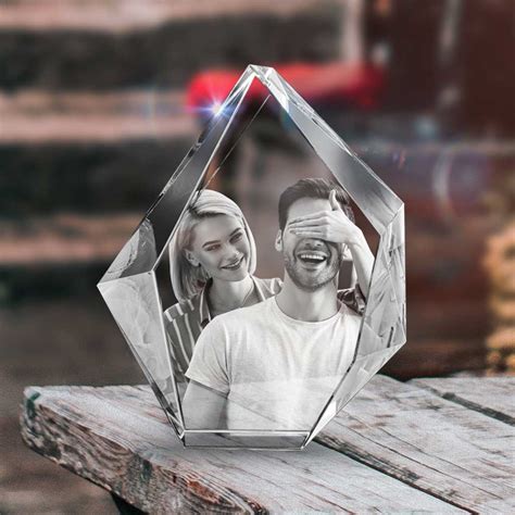 Personalized 3d Photo Crystal Laser Etched Photograpy In Glass Frame Father S Day Sale