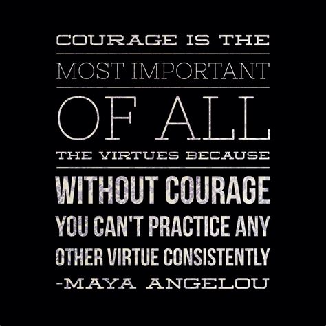 The Importance Of Courage Maya Angelou Quote Bluebird Chic