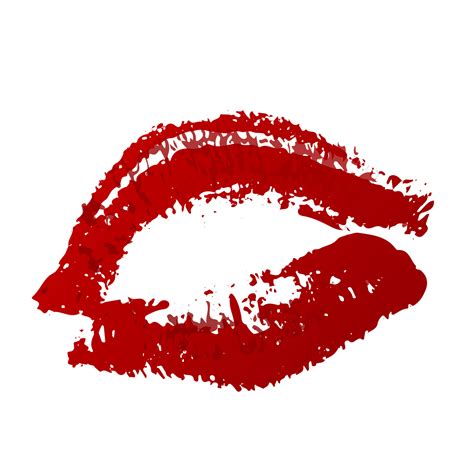 red lipstick kiss on white background imprint of the lips kiss mark vector illustration
