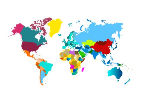 Blank Color World Map Png