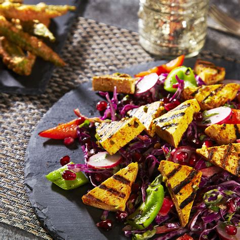 Tandoori Tofu With Okra Fries And Delhi Slaw Recipes Cauldron Foods