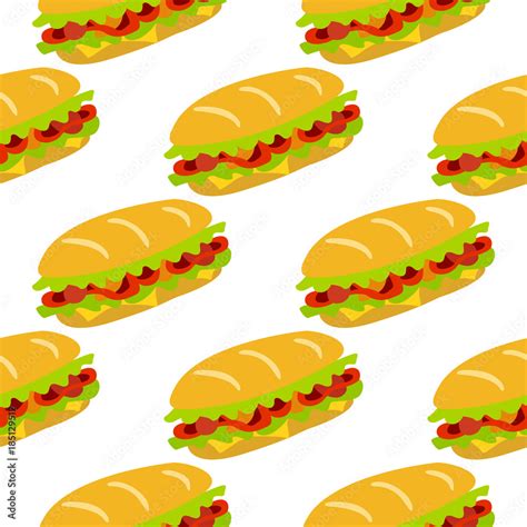 Vector Seamless Pattern With Sandwich Texture For Wallpaper Fills Web Page Background Stock