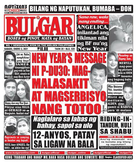 Rates per month (current) news articles/stories only (photos not included in the rate). Bulgar Newspaper/Tabloid-January 02, 2021 Newspaper