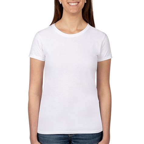 White Gildan Heavy Cotton Ladies T Shirt Blank