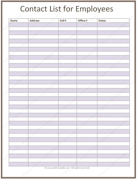 Employee List Template Word The Miracle Of Employee List Template Word
