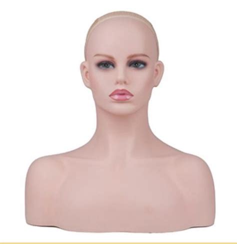 China Pvc Mannequin Head With Shoulders Female For Wig Display African