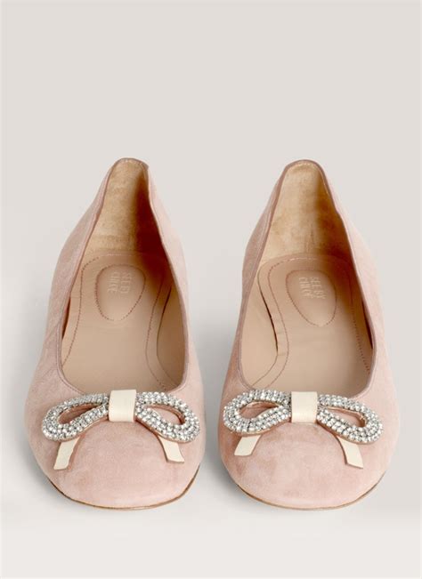 Bow Embellished Suede Ballerina Flats Shoe Clips Ballerina Flats Me