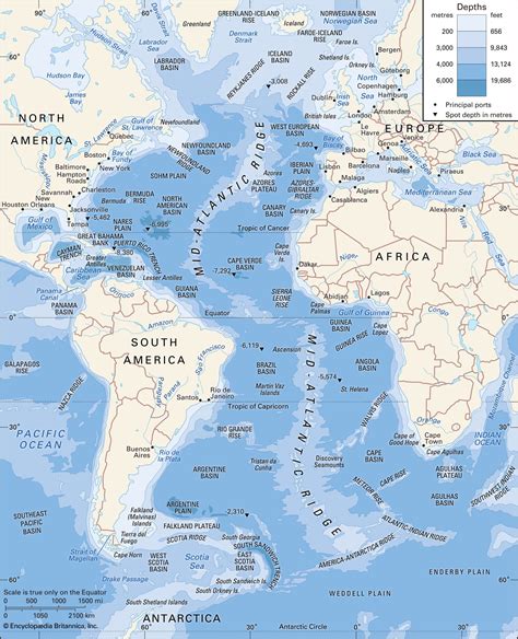 Atlantic Ocean Depths Chart