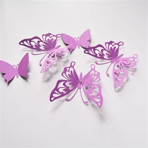 Purple Butterfly Wall Decor Birthday Paper Butterflies 3d Etsy