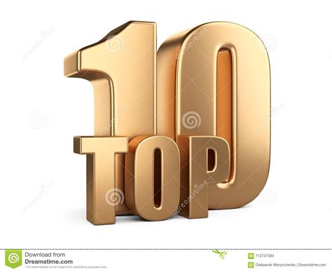 Big Golden Top 10 Ten Award Symbol Stock Illustration Illustration