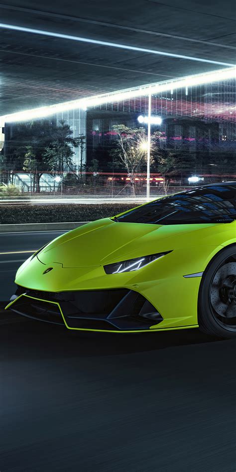 1080x2160 Lamborghini Huracan Evo Fluo Capsule Green 4k One Plus 5t