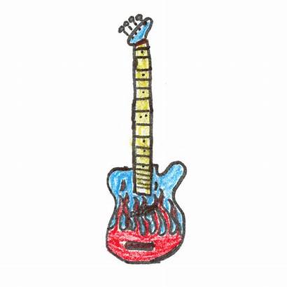 Guitar Drawing Bass Draw Acoustic Clipart Drawn