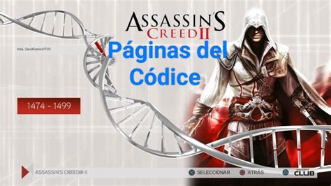 Guia Todas las páginas del Códice Coleccionables Assassins Creed 2