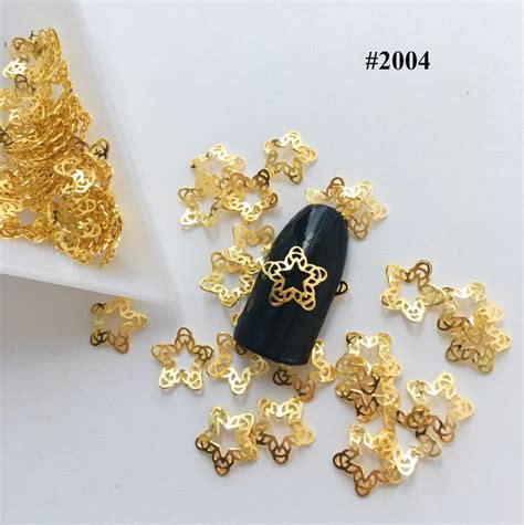 Gold Hollow Stars Cabochons Nail Decals 102050 Pieces Nail Etsy