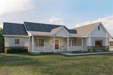 One Story New American House Plan With Office And Garden Room 62348dj