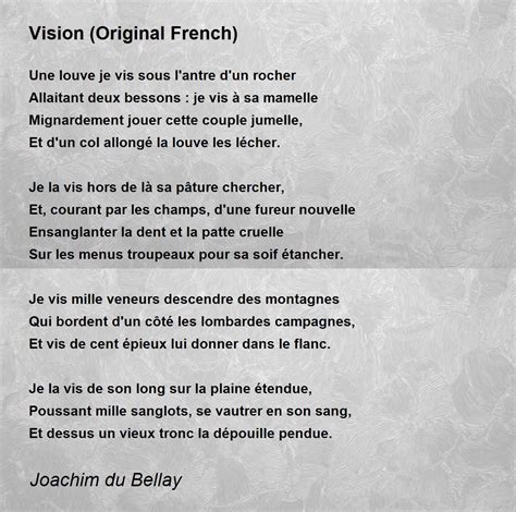 Vision Original French Vision Original French Poem By Joachim Du