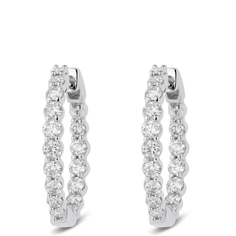 Inside Out Diamond Hoop Earrings 14K 1 Ctw Ben Bridge Jeweler
