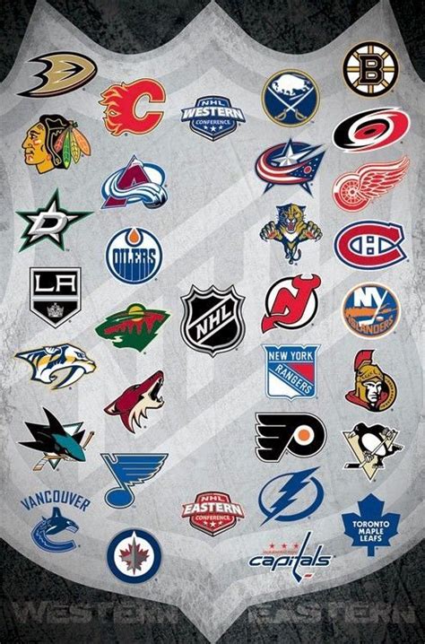 The Nhl Hockey Universe All 32 Teams Goalie Masks Logos 22x34 Wall