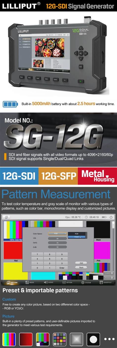 Lilliput Sg 12g Metal Frame 7″ Ips Screen 12g Sdi Audio Monitor And