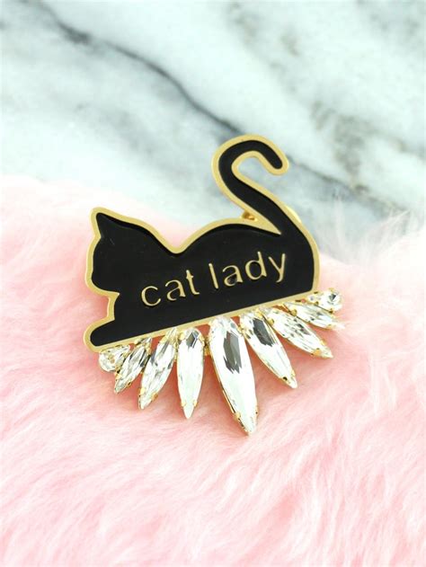 Black Cat Pin Cat Lady T Lapel Pin Enamel Cat Pin Woman Etsy