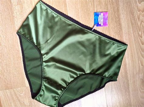 Emerald Green Satin Panties High Waist Lingerie For Woman Etsy
