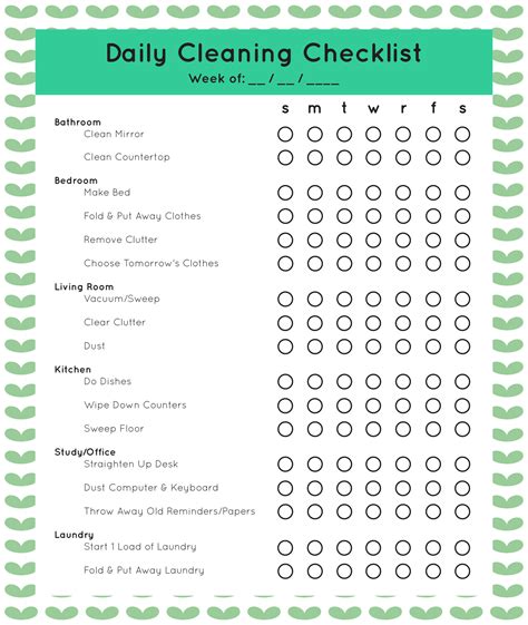 10 Best Housekeeping Cleaning Checklist Printable Pdf For Free At