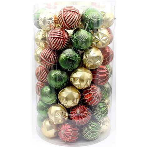 Home Accents Holiday 80 Mm Shatterproof Ornament In Gold Red And Green
