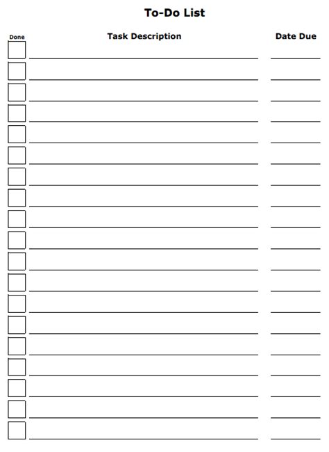 Simple Printable To Do Lists Printable To Do Lists