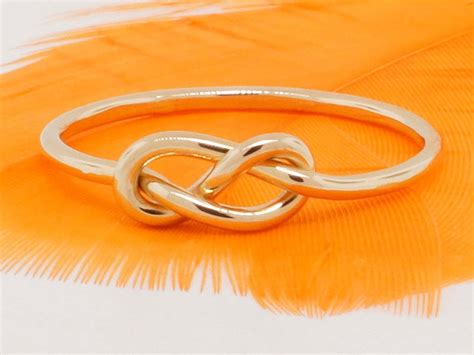 Celtic Infinity Love Knot Ring For Her Thin Gold Figure Etsy