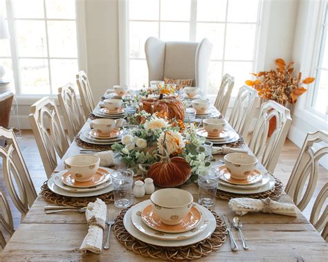 Pumpkin Themed Fall Tablescape Home With Holly