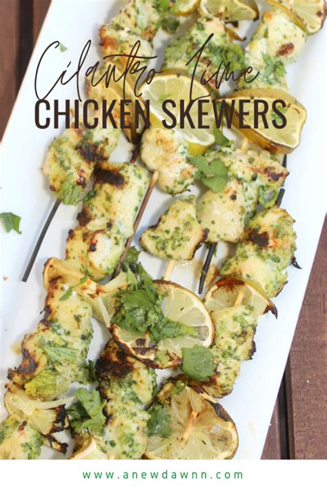 Grilled Cilantro Lime Chicken Skewers Recipe A New Dawnn