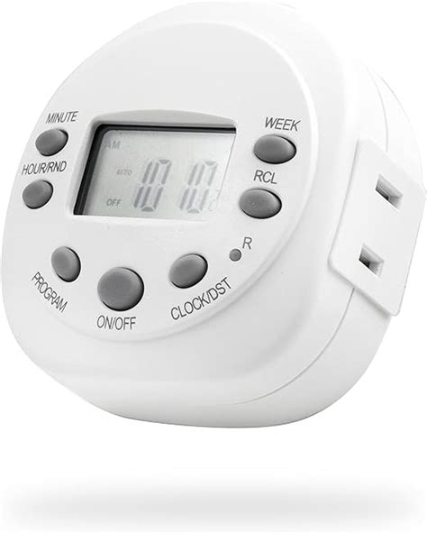Ge 7 Day Programmable Digital Timer 1 Outlet Polarized Plug In Indoor