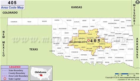 405 Area Code Map Where Is 405 Area Code In Oklahoma