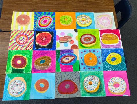 Donut Pop Art With Oil Pastels