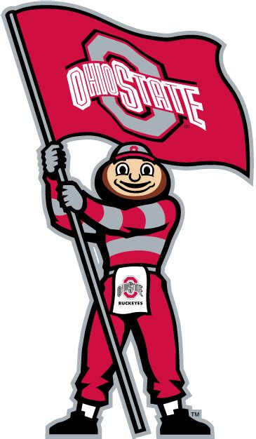 Ohio State University Buckeyes Mascot Logo Brutus Buckeye Carries The