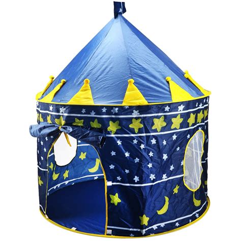 Children Play Tent Boys Girls Prince House Indoor Outdoor Blue Foldable