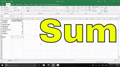 How To Add In Excel Using The Sum Function Tutorial Youtube