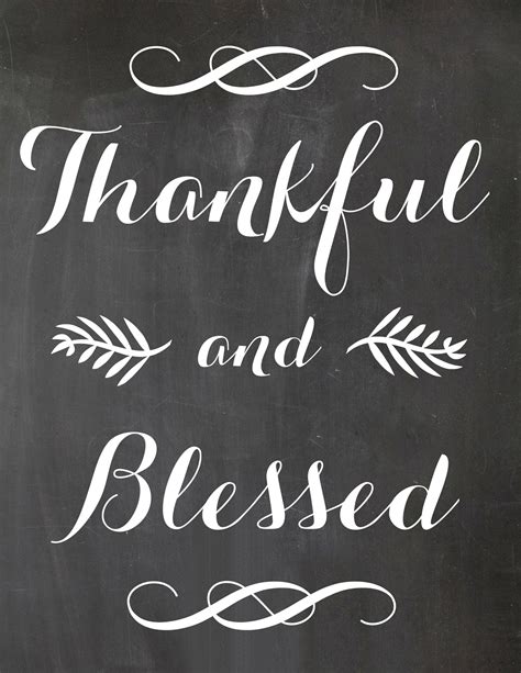 Thankful And Blessed Chalkboard Printable Bellagrey Designs