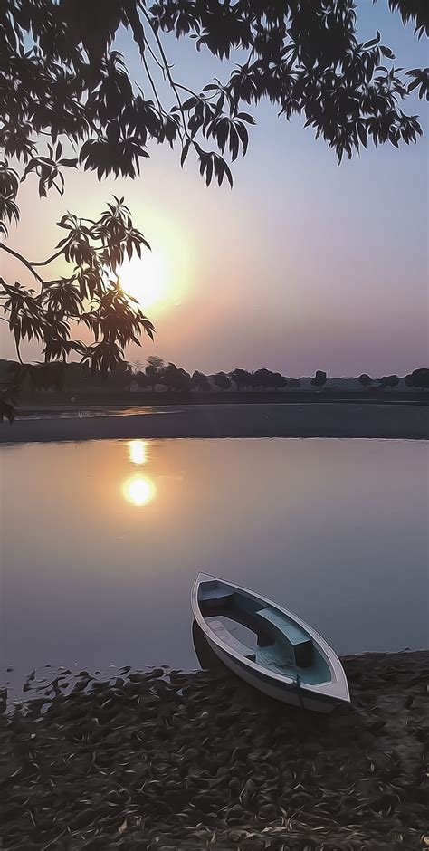 Sunset Boat In Lake Reflections Sunrise Sunset Lake Sun Sunset Sky