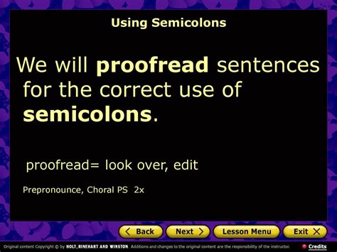 We Will Proofread Sentences For The Correct Use Of Semicolons Ppt