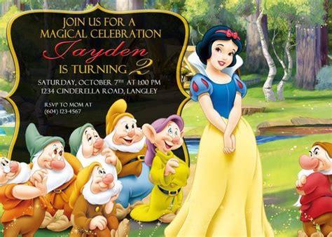 Snow White Invitation Snow White Invites Seven Dwarfs Compleanno